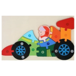 Ανάγλυφο Ξύλινο Παζλ 3D 29.5x18 εκ. Jigsaw Puzzles - Αγωνιστικό όχημα