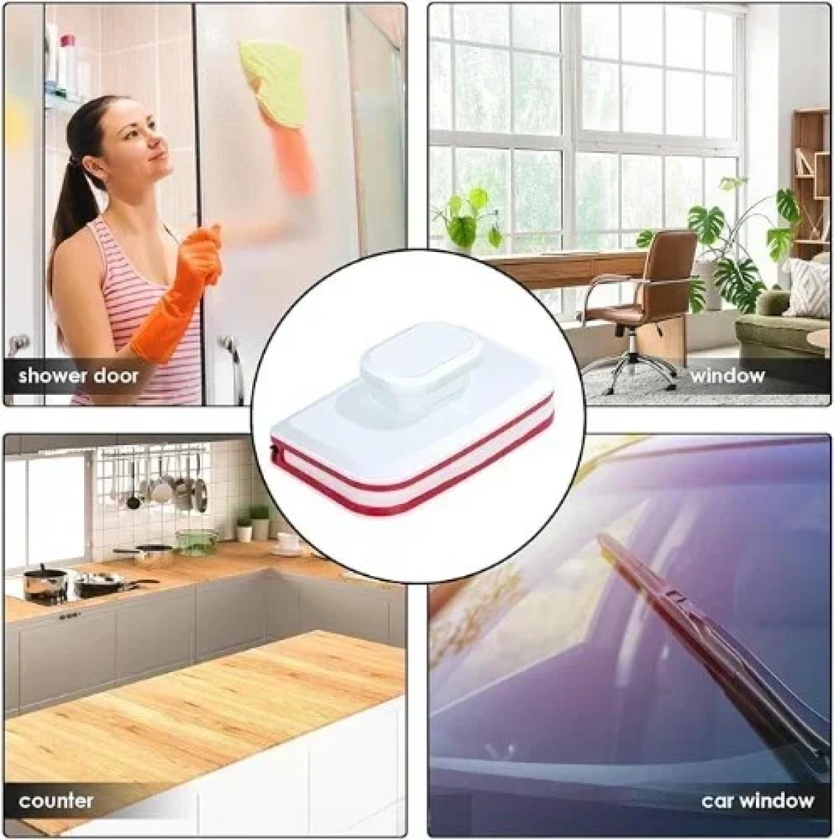 Μαγνητική Συσκευή Καθαρισμού Τζαμιών Διπλής Όψης Χωρίς Γρατζουνιές