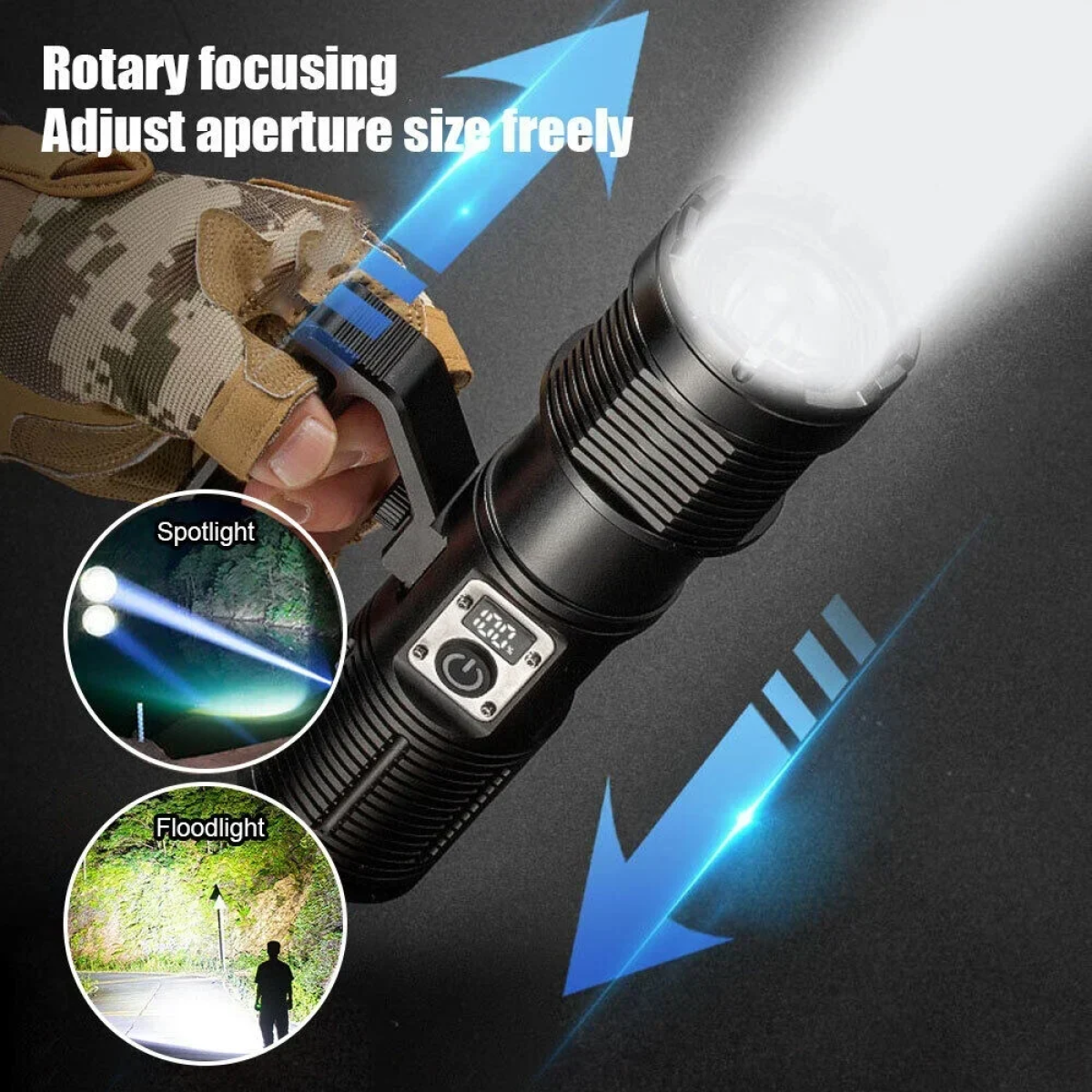 Επαναφορτιζόμενος Φακός Laser LEP 25000LM Super Bright 30W