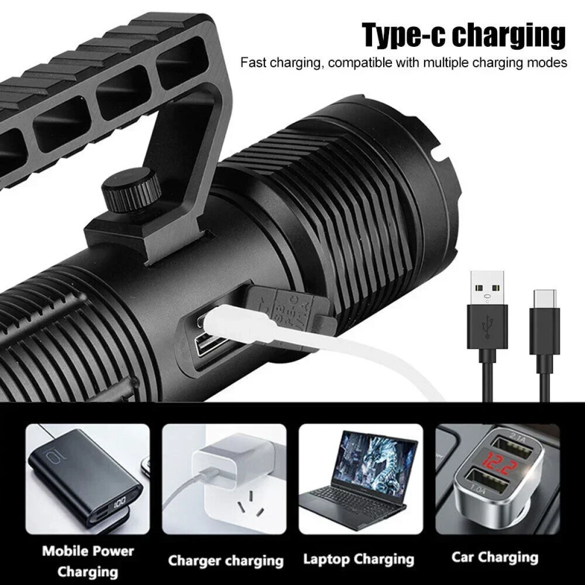 Επαναφορτιζόμενος Φακός Laser LEP 25000LM Super Bright 30W