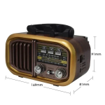 Φορητό Επαναφορτιζόμενο Retro Ραδιόφωνο Bluetooth, USB Golon RX-BT618S Καφέ