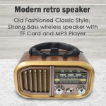 Φορητό Επαναφορτιζόμενο Retro Ραδιόφωνο Bluetooth, USB Golon RX-BT618S Καφέ