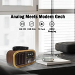 Φορητό Επαναφορτιζόμενο Retro Ραδιόφωνο Bluetooth, USB Golon RX-BT618S Καφέ