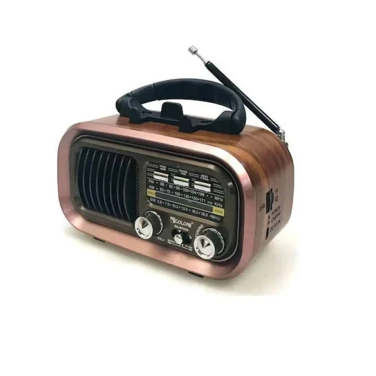 Φορητό Επαναφορτιζόμενο Retro Ραδιόφωνο Bluetooth, USB Golon RX-BT618S Χρυσό