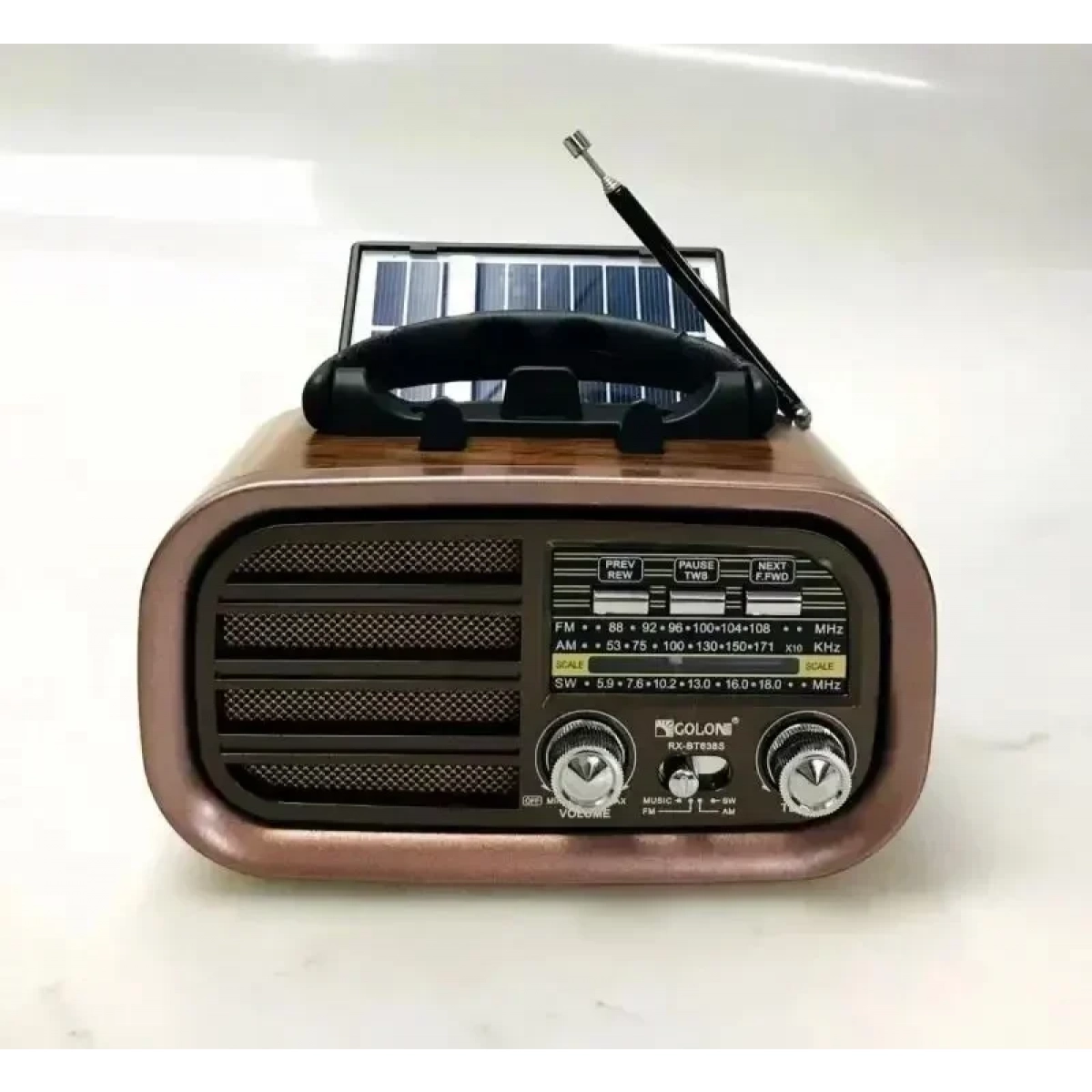 Φορητό Επαναφορτιζόμενο Retro Ραδιόφωνο Bluetooth, USB Golon RX-BT618S Χρυσό