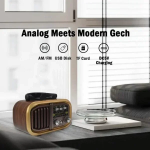 Φορητό Επαναφορτιζόμενο Retro Ραδιόφωνο Bluetooth, USB Golon RX-BT618S Χρυσό