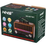 Αναλογικό Ραδιόφωνο BT/USB/TF/AUX Καφέ NNS NS-6677BT