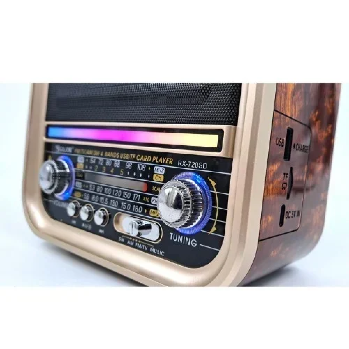 Ηλιακό Ραδιόφωνο Retro LED Bluetooth / USB RX-720SD