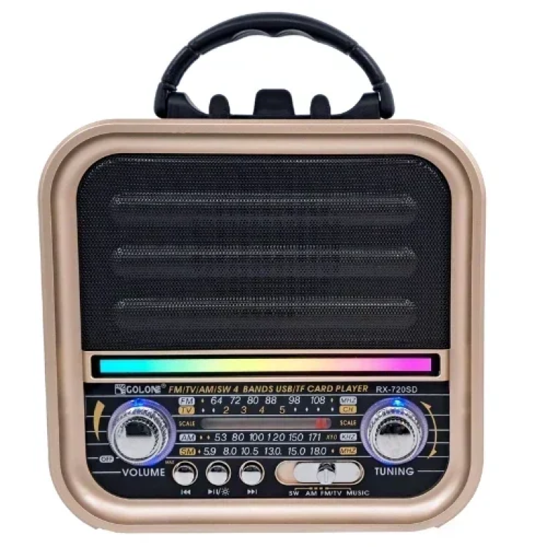 Ηλιακό Ραδιόφωνο Retro LED Bluetooth / USB RX-720SD Μπεζ