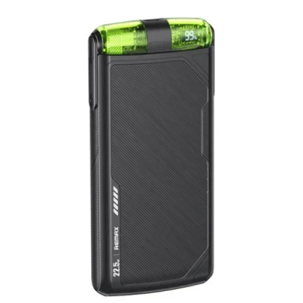 Powerbank Remax Armor Series PD 20W+QC 22,5W με 2 Καλώδια Γρήγορης Φόρτισης 10000mAh RPP-53 Μαύρο