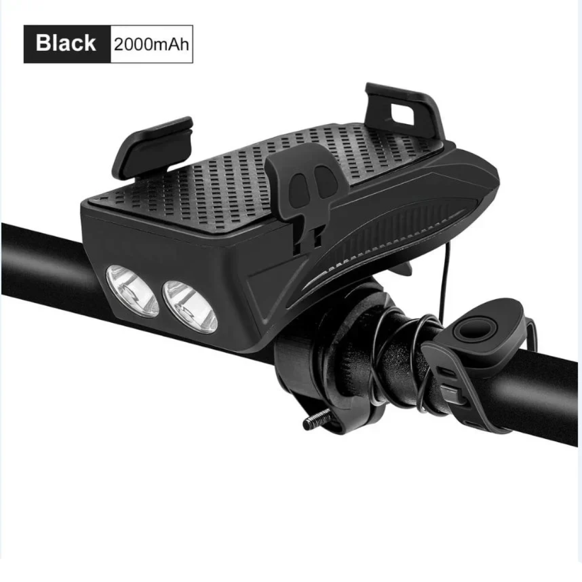 Φακός Led υψηλής απόδοσης Ποδηλάτου 400lumens με κόρνα 130dB & βάση κινητού FY-319 Μαύρο