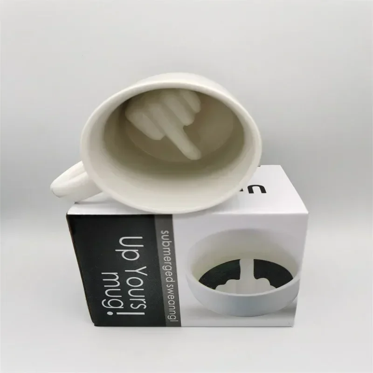 Κεραμική Κούπα Up Yours 350 ml Ανάγλυφο Χέρι με Σηκωμένο Δάχτυλο στο Εσωτερικό