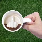 Κεραμική Κούπα Up Yours 350 ml Ανάγλυφο Χέρι με Σηκωμένο Δάχτυλο στο Εσωτερικό
