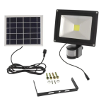 Ηλιακός Solar προβολέας αδιάβροχος 20W 1 SMD COB 6500K 1800LM με φωτοβολταϊκό πάνελ και ανιχνευτή κίνησης IP65
