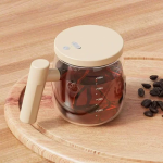 Γυάλινη Κούπα 400ml με αυτόματο αναδευτήρα και καπάκι USB Automatic Mixing Cup - Μπεζ