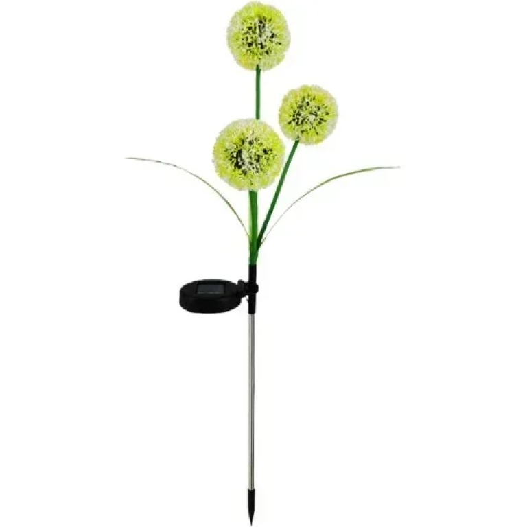 Ηλιακό Καρφωτό Φωτιστικό LED RGB σε σχήμα Λουλούδι πράσινο 1 τμχ