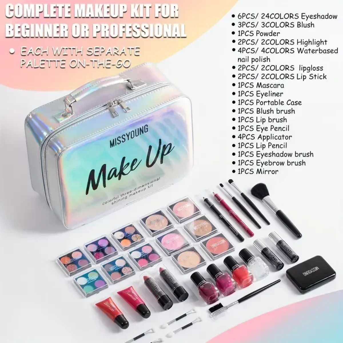 Βαλιτσάκι Μακιγιάζ 34 τμχ – Miss Young Make Up Kit 23288