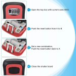 Επιτοίχια Κλειδοθήκη με κωδικό ασφαλείας 4 ψηφίων Κόκκινο/Μαύρο