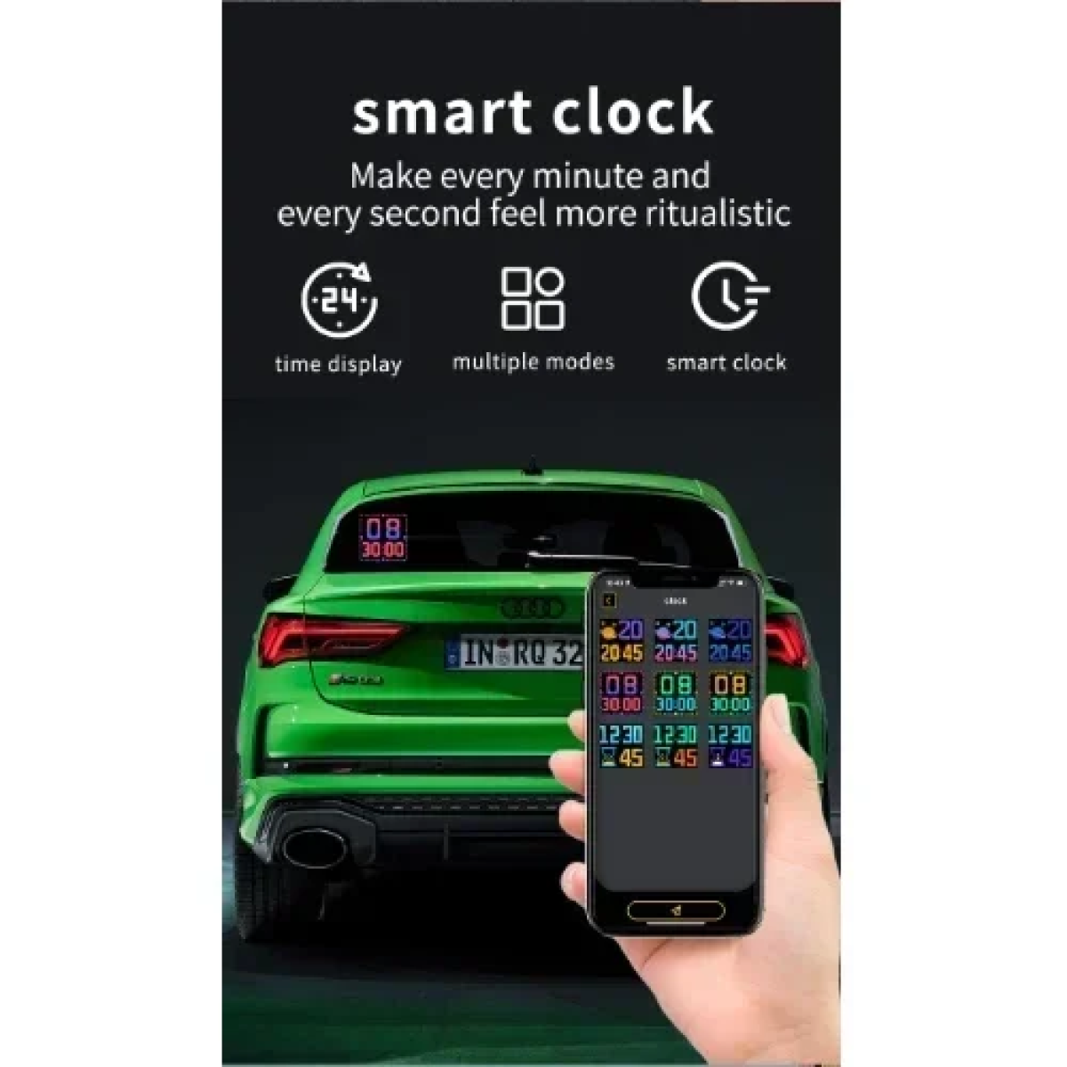 LED Έξυπνη Οθόνη Bluetooth Προσαρμοσμένο Κείμενο/Κινούμενη Εικόνα μέσω App για Αυτοκίνητο P32S
