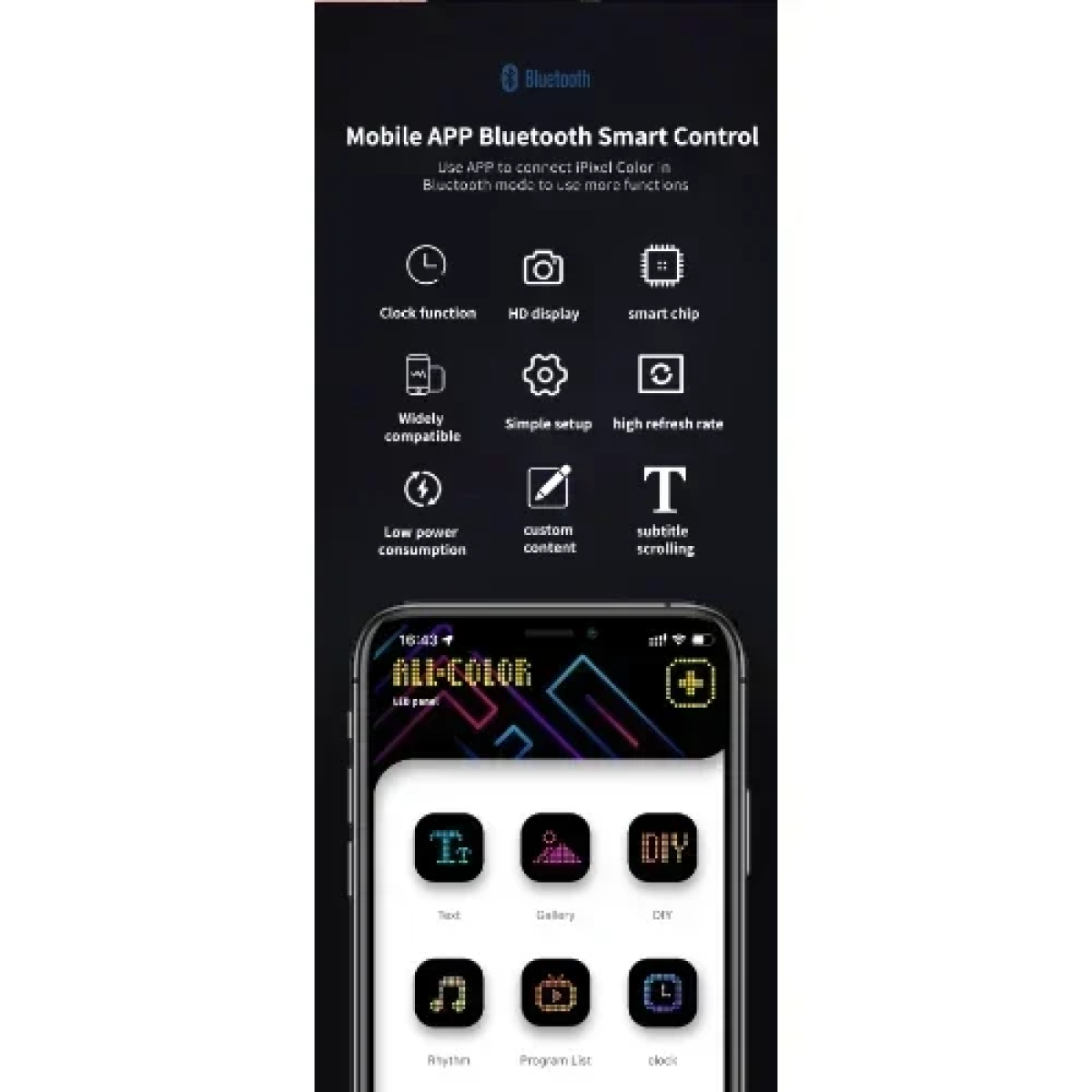 LED Έξυπνη Οθόνη Bluetooth Προσαρμοσμένο Κείμενο/Κινούμενη Εικόνα μέσω App για Αυτοκίνητο P32S