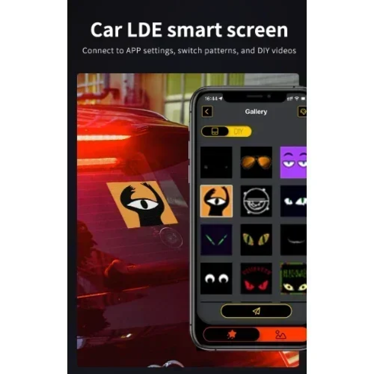 LED Έξυπνη Οθόνη Bluetooth Προσαρμοσμένο Κείμενο/Κινούμενη Εικόνα μέσω App για Αυτοκίνητο P32S