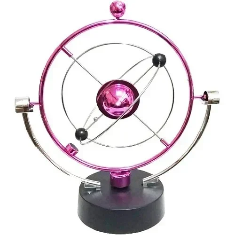 Μαγνητικό Διακοσμητικό Γραφείου Πλανήτες με Αέναη Κίνηση – Cosmos Orbital Kinetic Toy - Ασημί/Ροζ
