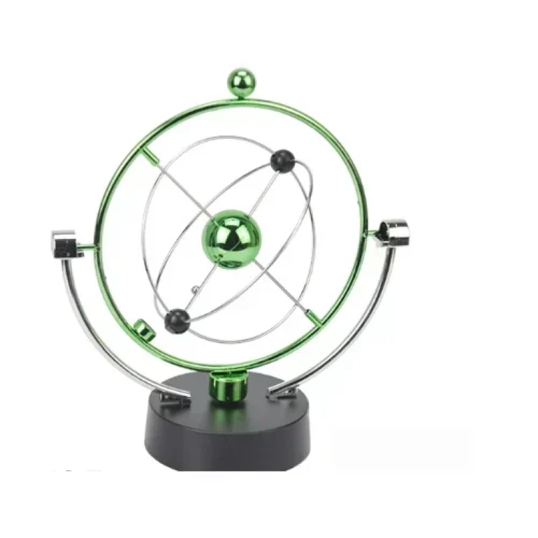 Μαγνητικό Διακοσμητικό Γραφείου Πλανήτες με Αέναη Κίνηση – Cosmos Orbital Kinetic Toy - Ασημί/Πράσινο