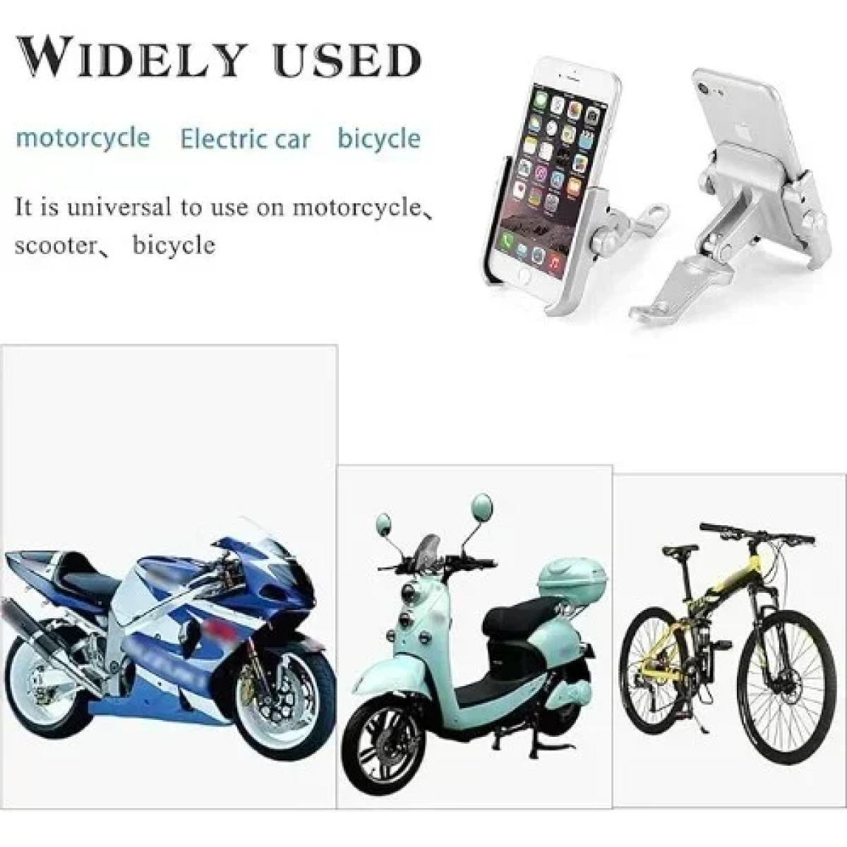 Motowolf Βάση Στήριξης Κινητού για Μοτοσυκλέτα με Κλιπ για Καθρέφτη MDL2805B