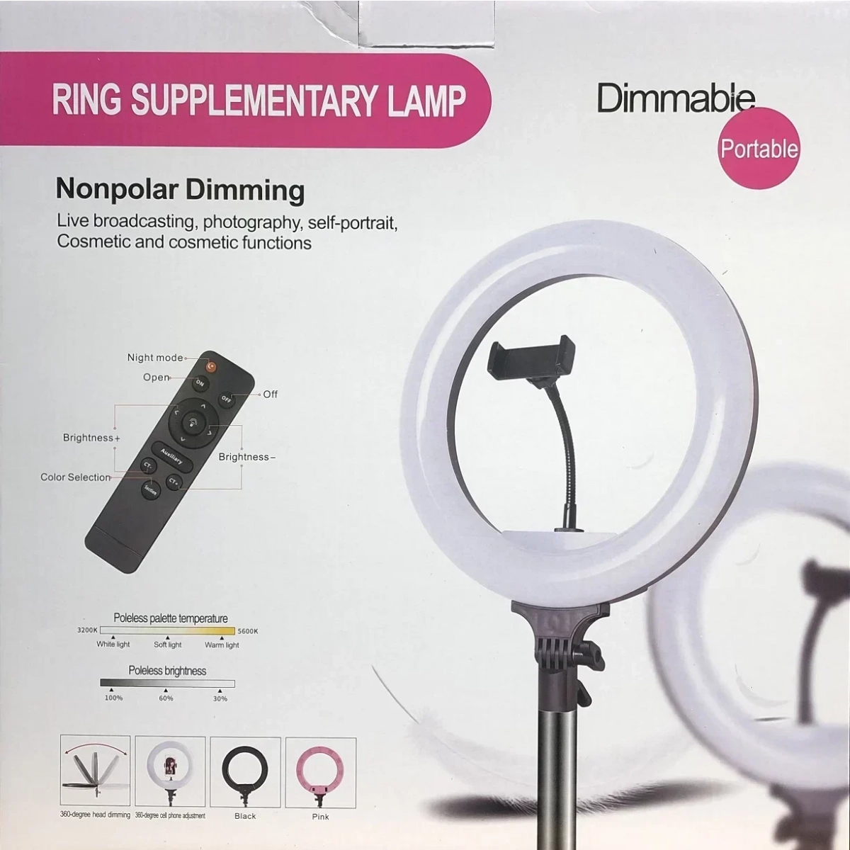 LED Ring Light 33cm με Βάση για κινητό, Τηλεχειριστήριο & Τρίποδο M320