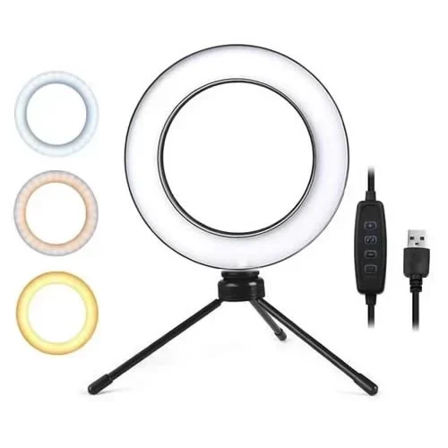 Επαγγελματικό Ring Light Led 15Cm Dimmable Με 3 Διαφορετικούς Φωτισμούς Cxb-160