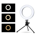 Επαγγελματικό Ring Light LED 15cm dimmable με 3 διαφορετικούς φωτισμούς CXB-160