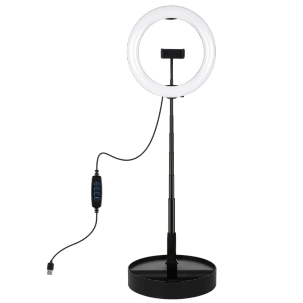 Φωτιστικό Ring LED 10.2″ USB Λευκού Φωτισμού με Τηλεσκοπική Βάση 140cm & Τηλεχειριστήριο Puluz PU480 – Μαύρο