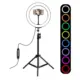 Φωτιστικό Ring Light LED 26cm με Τρίποδο Δαπέδου 1.1μ και Βάση για Κινητό Puluz PKT3044 – Μαύρο