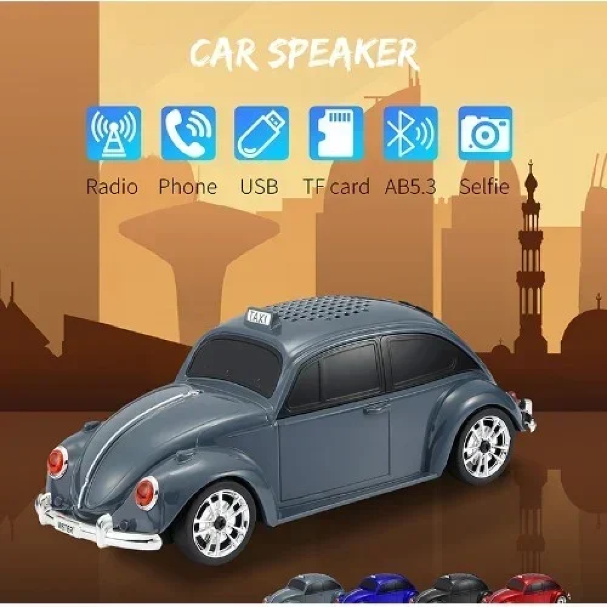 Andowl Q-YX6011 Ηχείο Bluetooth 5W με Ραδιόφωνο σε σχήμα Taxi