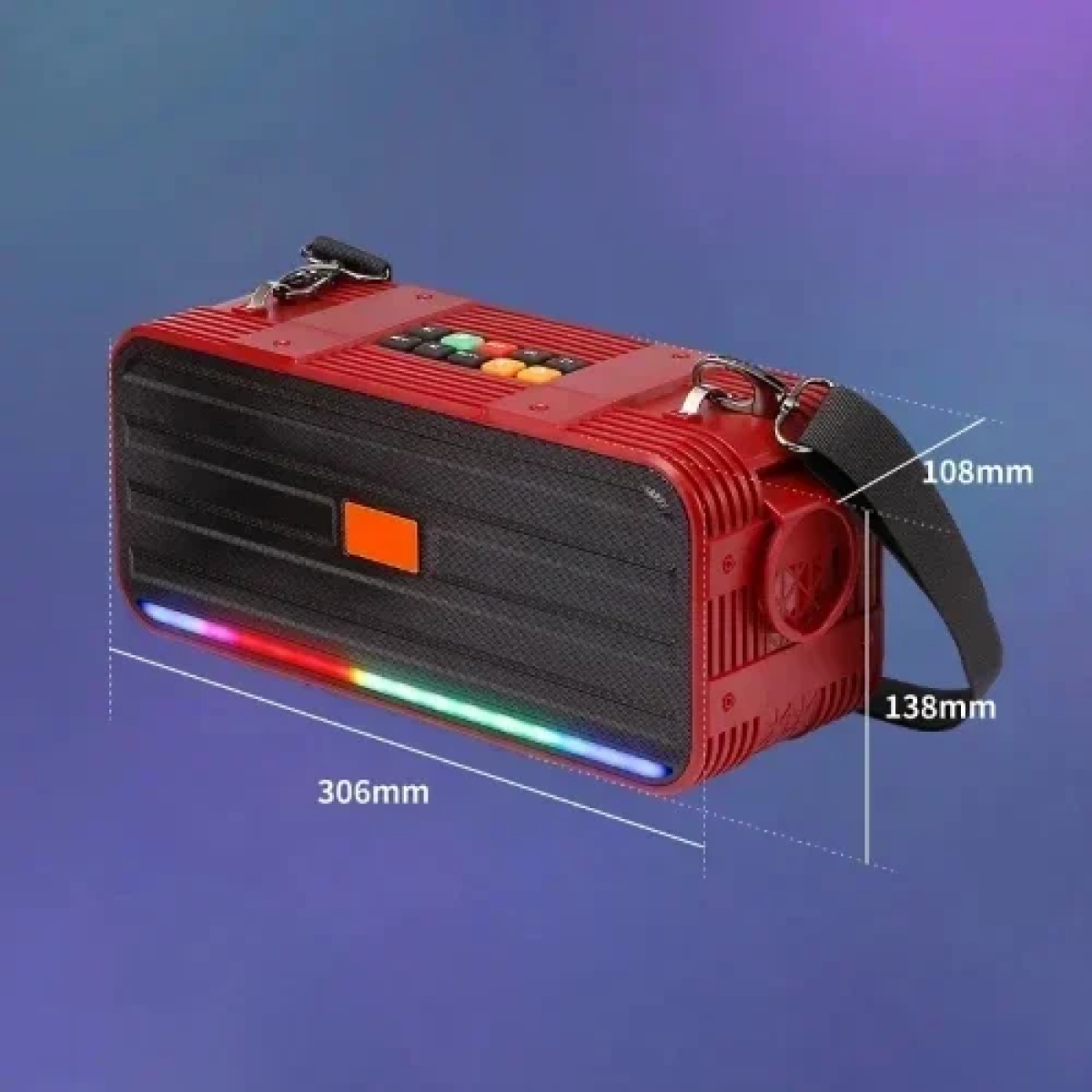 Ασύρματο Ηχείο Bluetooth V5.3 με Φωτισμό LED RGB & 2 Μικρόφωνα Karaoke Andowl Q-YX9527
