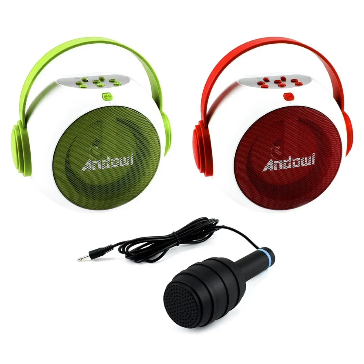 Φορητό Ηχείο Karaoke 5W με 1 Μικρόφωνο Andowl Q-YX500 – Λευκό, Πράσινο