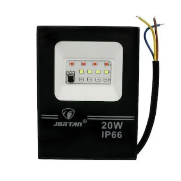 Αδιάβροχος προβολέας LED 20W με τηλεχειριστήριο IP66 Jortan TGTGD-TP20W