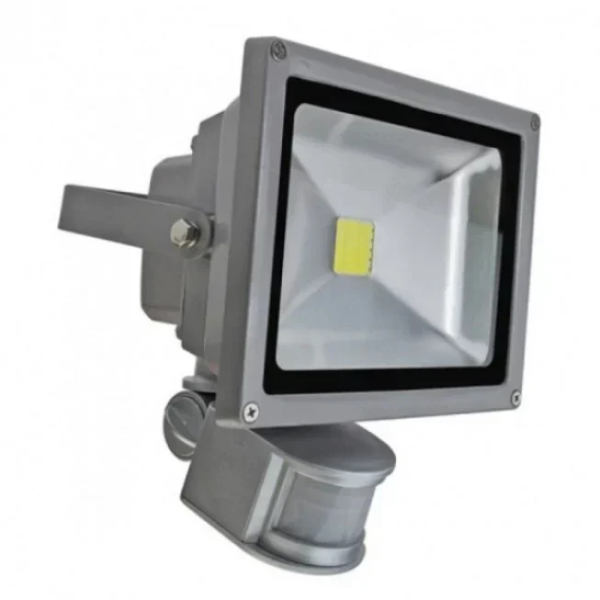 LED Αδιάβροχος Προβολέας 50W Εξωτερικού Χώρου Ψυχρού Φωτισμού με Αισθητήρα Κίνησης & Φωτός & Χρονοδιακόπτη