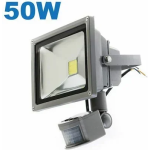 LED Αδιάβροχος Προβολέας 50W Εξωτερικού Χώρου Ψυχρού Φωτισμού με Αισθητήρα Κίνησης & Φωτός & Χρονοδιακόπτη