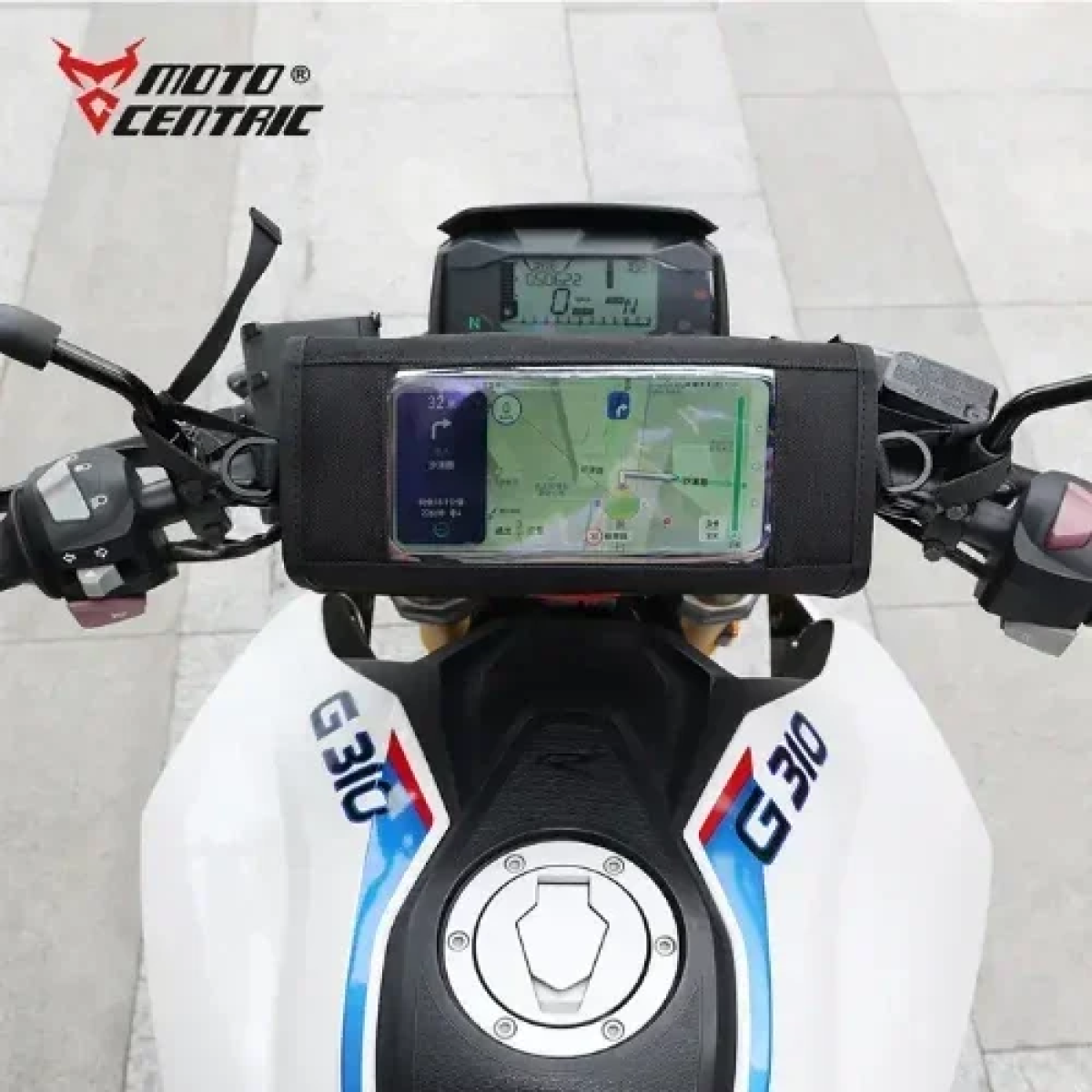 Τσαντάκι Αδιάβροχο για Τιμόνι Μοτοσυκλέτας Moto Centric 11-MC-0131 Μαύρο-Κόκκινο