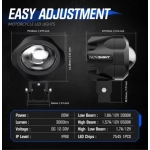 Προβολάκι Moto Novsight WL10 Α500 40W 6000LM Λευκό 3in1