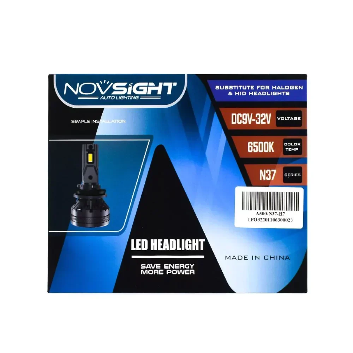NovSight Λάμπες LED H7 12V/24V 120W 22000LM 6500K IP68 A500 N37 2 X 60W