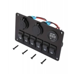 Πίνακας Ελέγχου Σκάφους με 6 διακόπτες, βολτόμετρο και USB