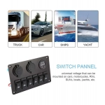 Πίνακας Ελέγχου Σκάφους με 6 διακόπτες, βολτόμετρο και USB