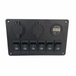 Πίνακας Ελέγχου Σκάφους με 6 διακόπτες, βολτόμετρο και USB