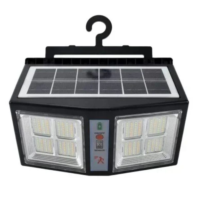 Επιτοίχιο/Κρεμαστό Ηλιακό Φωτιστικό LED 200W με Ανιχνευτή Κίνησης IP65 OEM – Μαύρο