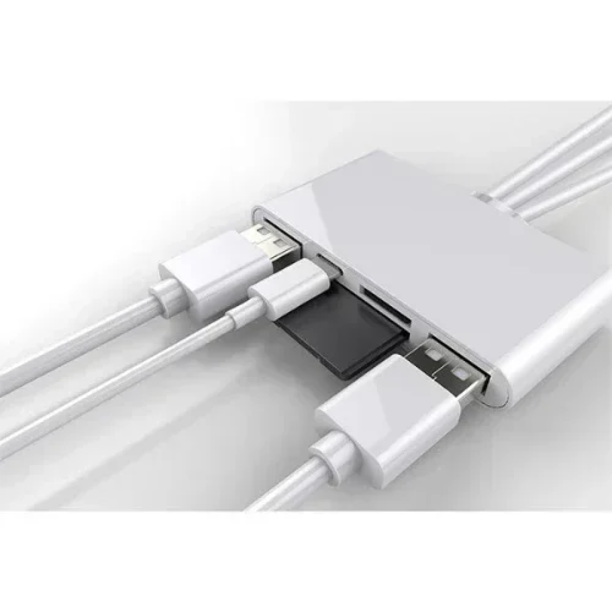 5 σε 1 Lightning+Type C+USB A Card Reader με 3 Καλώδια Andowl Q-Z09