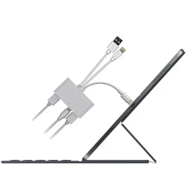 5 σε 1 Lightning+Type C+USB A Card Reader με 3 Καλώδια Andowl Q-Z09