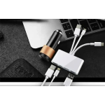 5 σε 1 Lightning+Type C+USB A Card Reader με 3 Καλώδια Andowl Q-Z09