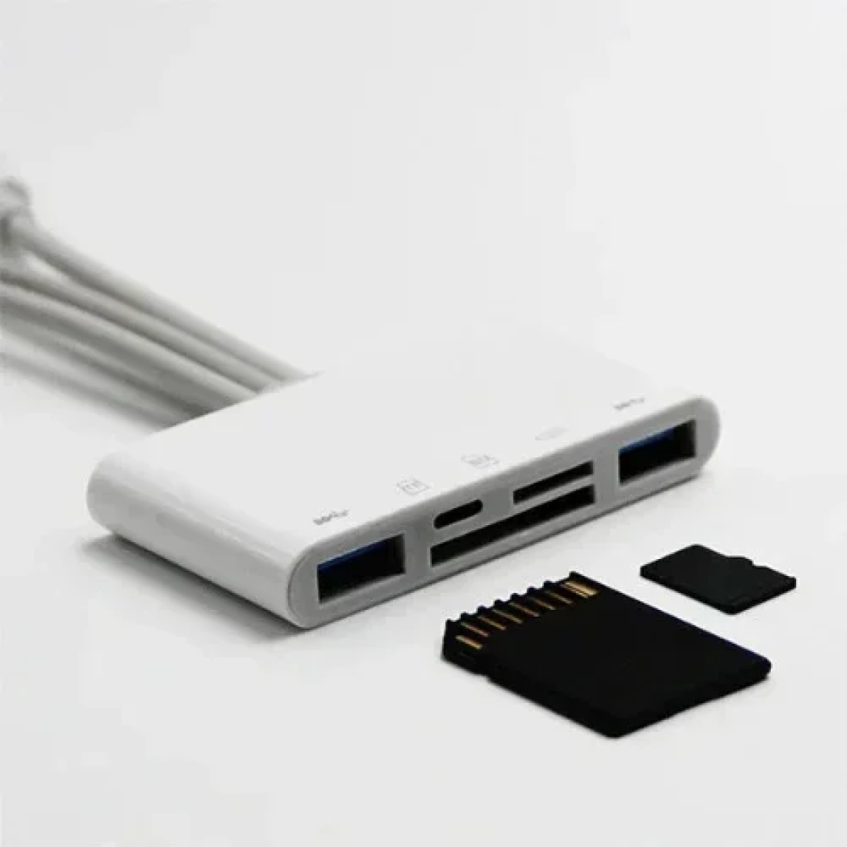 5 σε 1 Lightning+Type C+USB A Card Reader με 3 Καλώδια Andowl Q-Z09